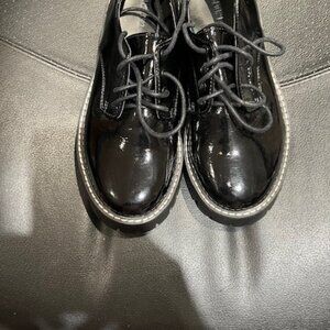 BLACK PATEN SHOES SIZE 7 US, 36 UK FOREVER21